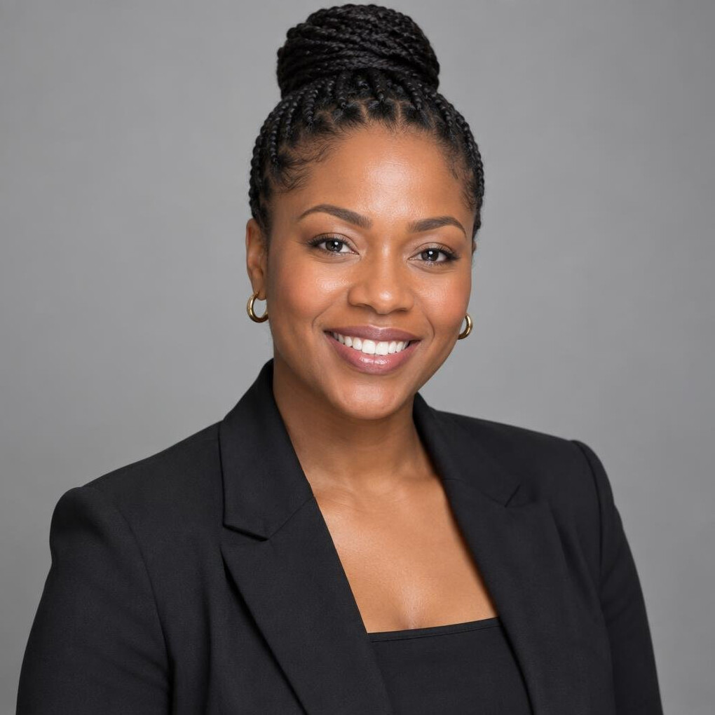Black German woman professional studio portrait