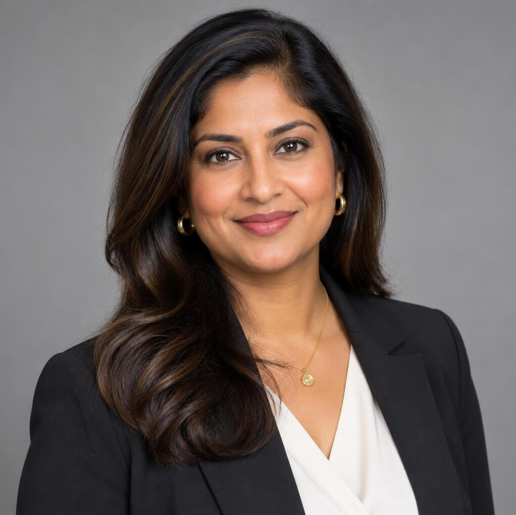 South Asian German woman professional studio portrait