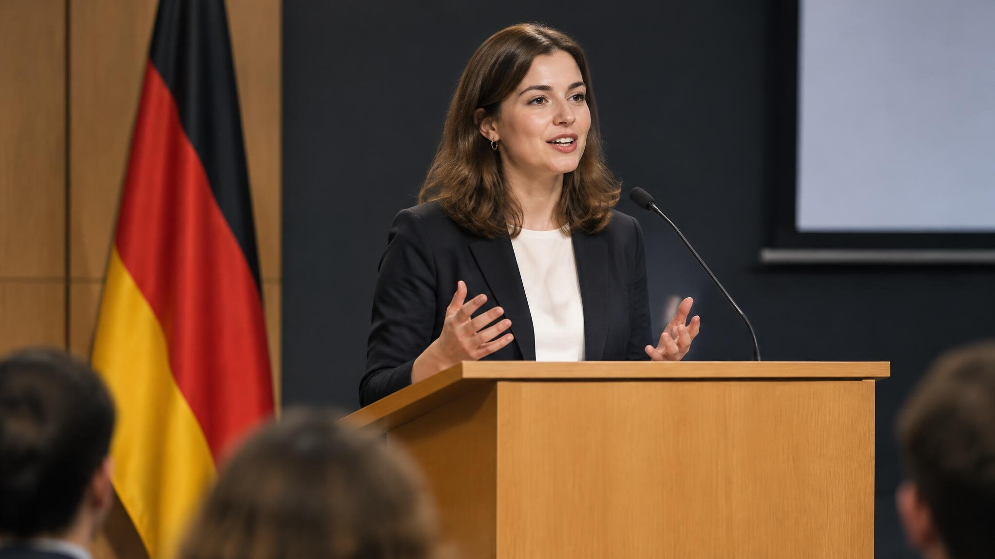 german speaker on stage